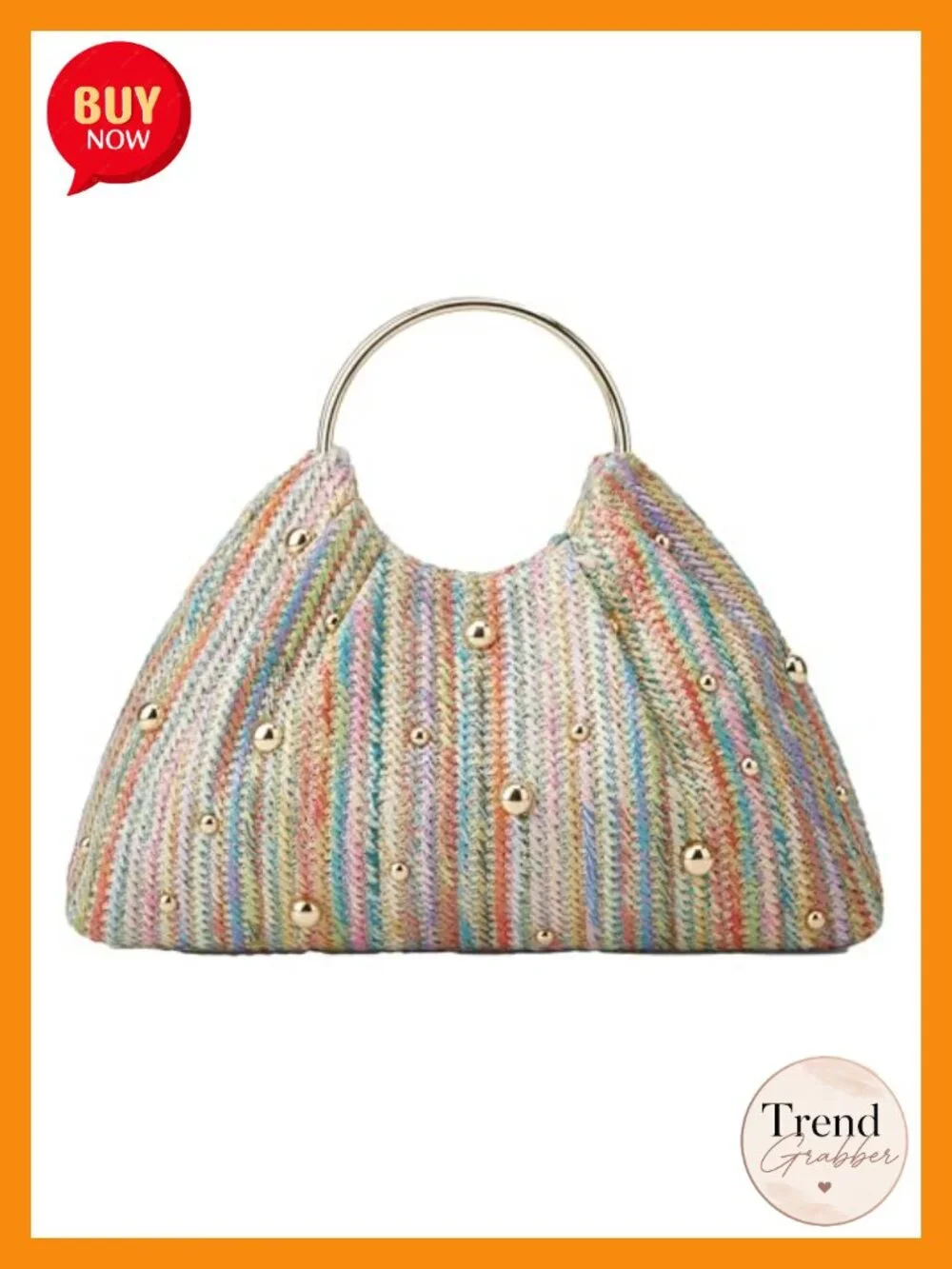 Straw Woven Beaded Evening Clutch Handbag Wedding Tote